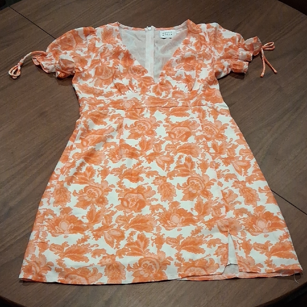 Hello Molly Orange and White Floral Slip Dress